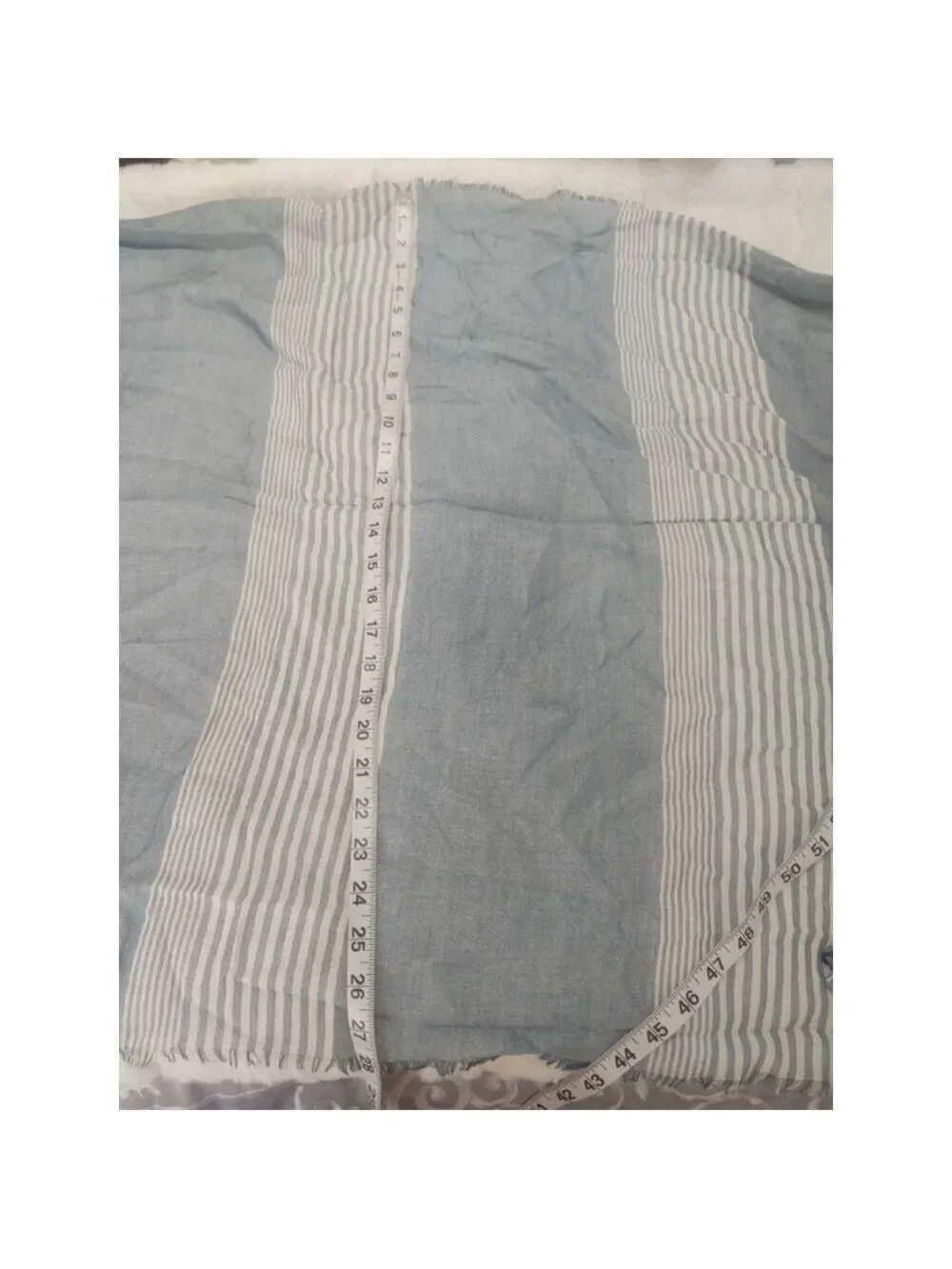 Women's Caterina de' Medici Scarf One Size Blue White Striped (76